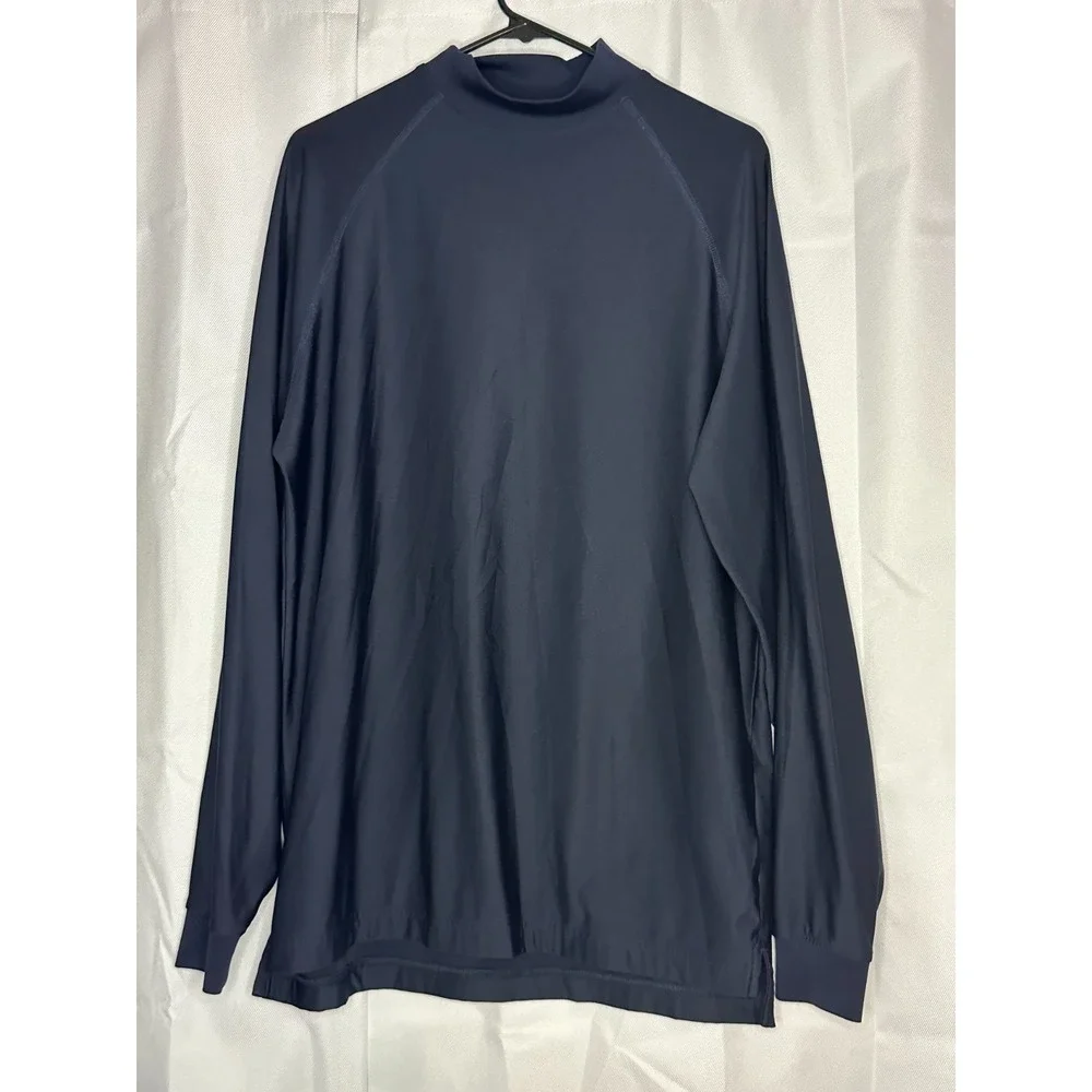 FootJoy FJ Golf Pullover Wind Shirt M Blue Mock Neck Long Sleeve Performance